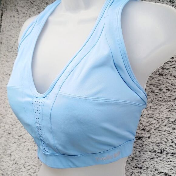 Yvette Sports Bra Running Bra 40D-F Blue. Sweat wicking material. Crossback..... - Picture 5 of 12